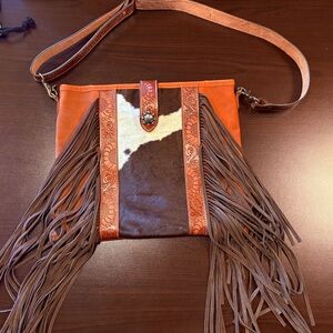 Myra Bag Cynosure Leather Western Fringe Bag